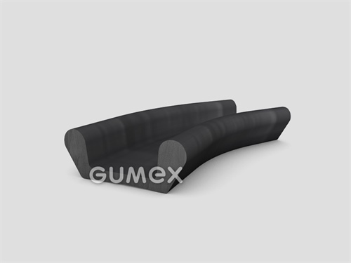 "U" Gummiprofil für Wasserbauten, 26x70/45mm, 70°ShA, EPDM, -40°C/+100°C, schwarz, 